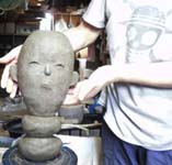 陶器オブジェ頑固一徹