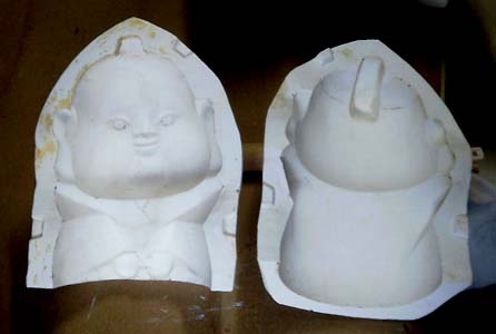 福助人形の石膏型