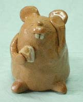 手びねりの陶人形・干支のねずみ
